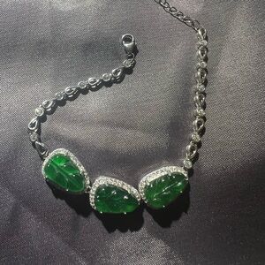 Elegant Green and Silver Bracelet